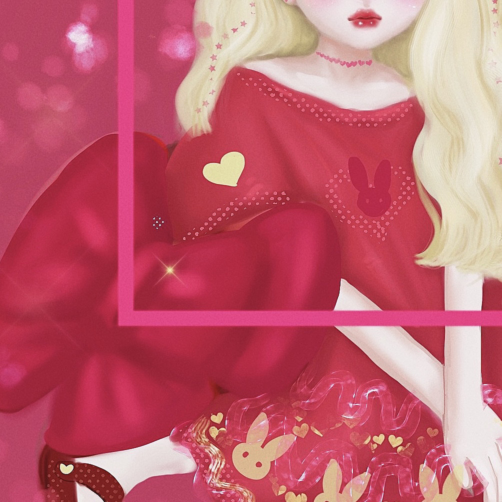 粉红bjd儿童插画