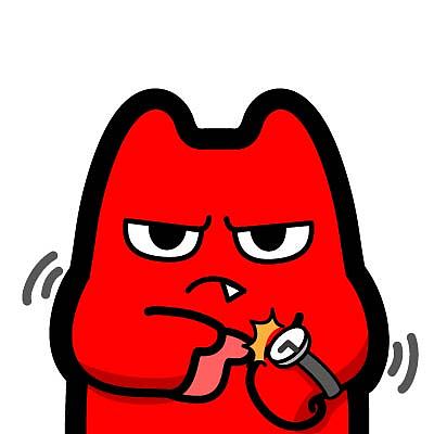 h33【魔鬼猫表情-注意时间】#半身 手表 不满 提示 警告 ip 动漫 魔性