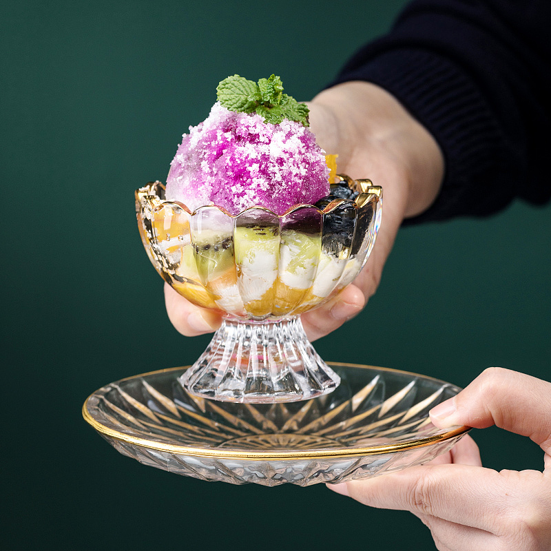 高脚甜品杯 | 冰淇淋甜品碗 玻璃杯摄影 南京摄影