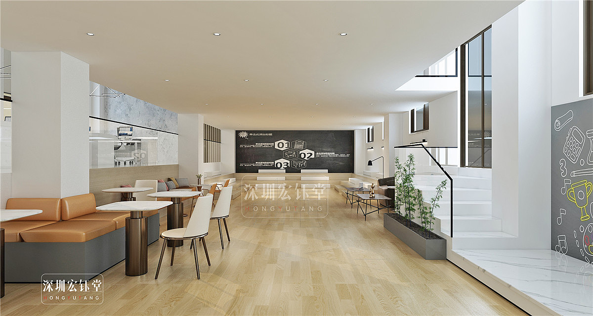 郑州总部办公楼装修公司-高端轻奢办公楼装修效果图