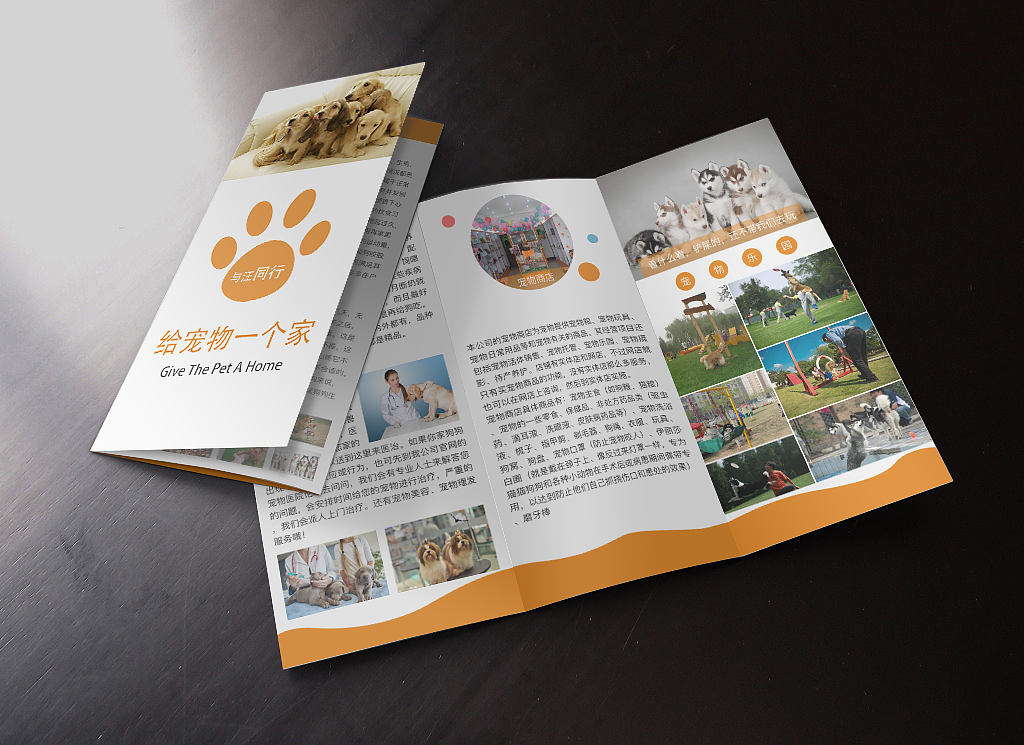 宠物三折页（图ZOTgxOTk2MzY=） - 宣传物料 - 站酷设计师上善若水如明原创素材 - 站酷ZCOOL