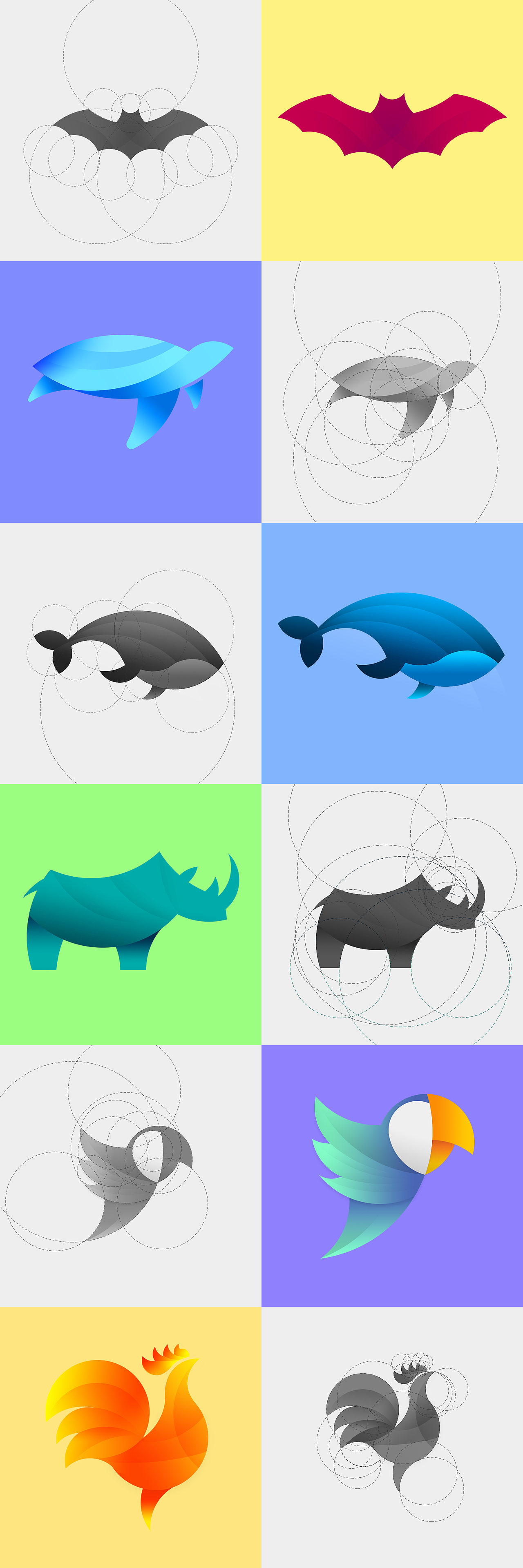 动物LOGO设计 动物图标设计 扁平图标设计 色块图标 扁平logo 渐变logo（图ZNjYxNDY1NDA=） - 图标 - 站酷设计师低调小生原创素材 - 站酷ZCOOL