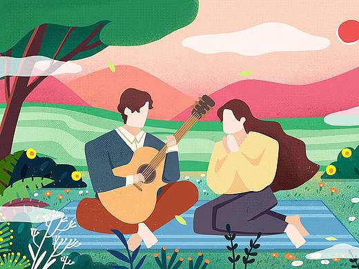 浪漫小清新插画