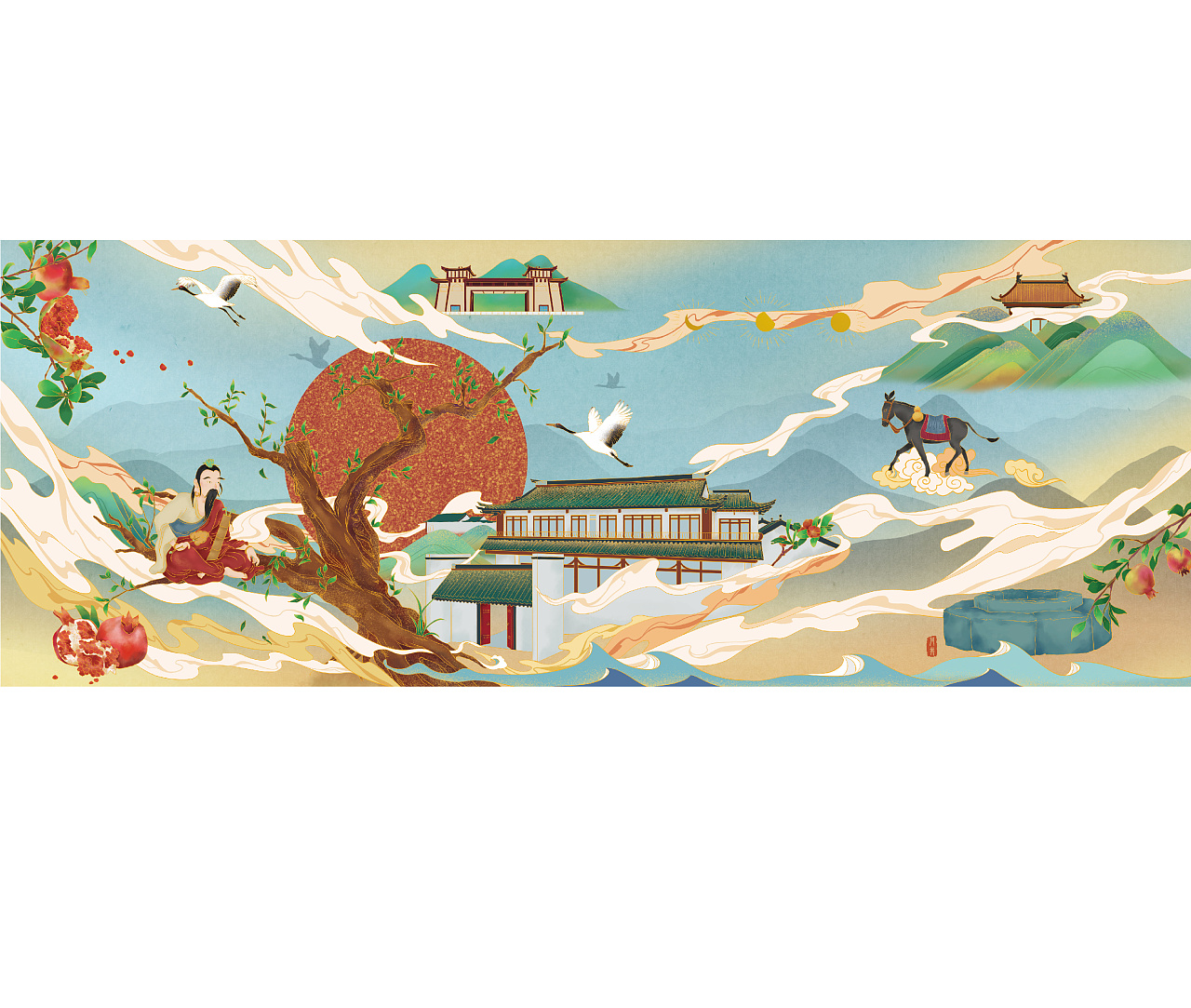 石榴园民宿插画未采用