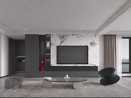 高级灰 现代客厅效果图