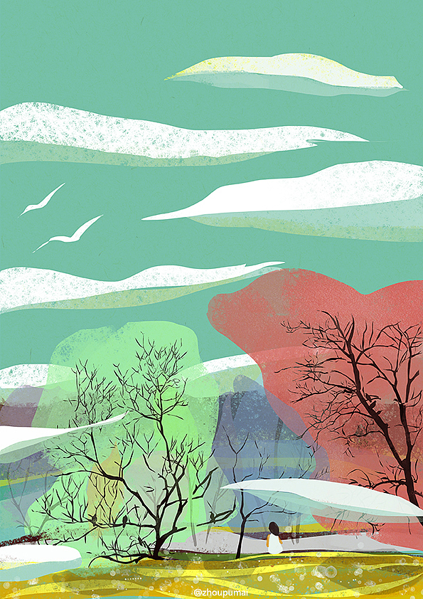 油菜花开（图ZOTU0NjQ1MTY=） - 商业插画 - 站酷设计师舟蒲麦原创素材 - 站酷ZCOOL