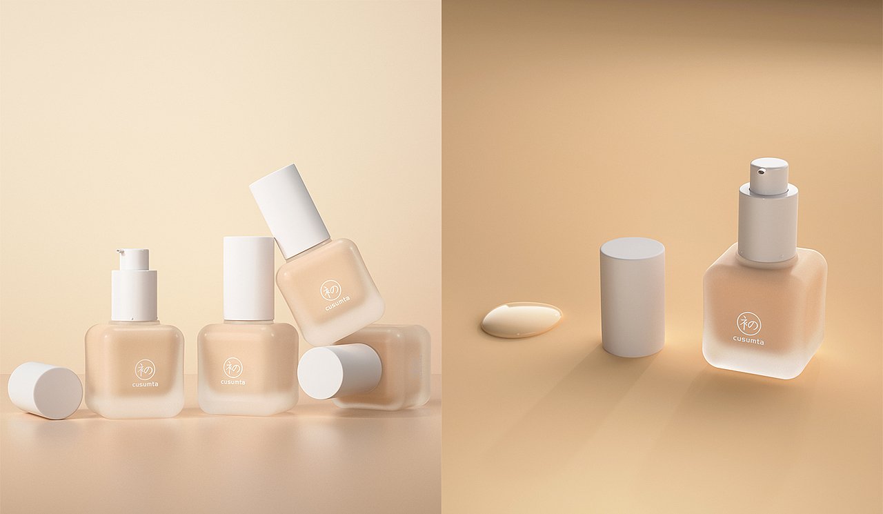 初夏堂光感水漾粉底液&产品渲染