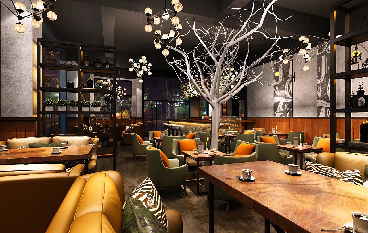 贵阳咖啡馆装修设计|咖啡馆门头设计效果图|空间|室内设计|熙彩餐饮空间设计 - 临摹作品 - 站酷 (ZCOOL)