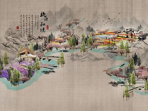 河道景观规划展开图PS（原创）