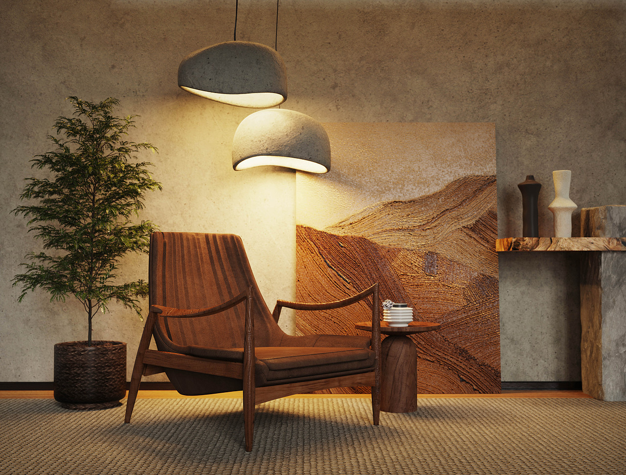 第十五期keyshot室内家具场景源文件ks简易场景