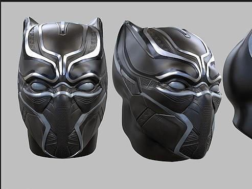 zb雕刻黑豹头盔