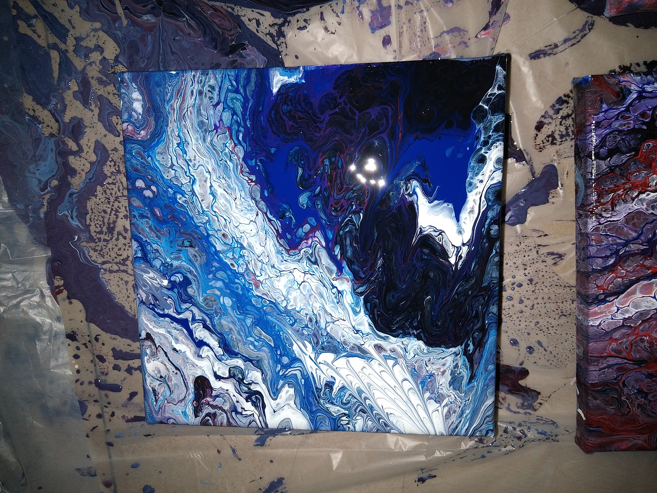 流动细胞液体丙烯画