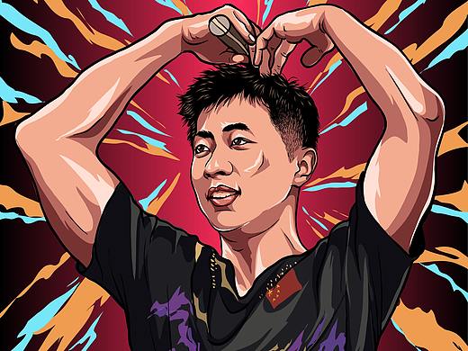 地表最强马龙，马龙可爱比心！AI矢量光影头像插画