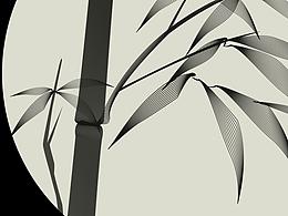 抽象线性植物插画