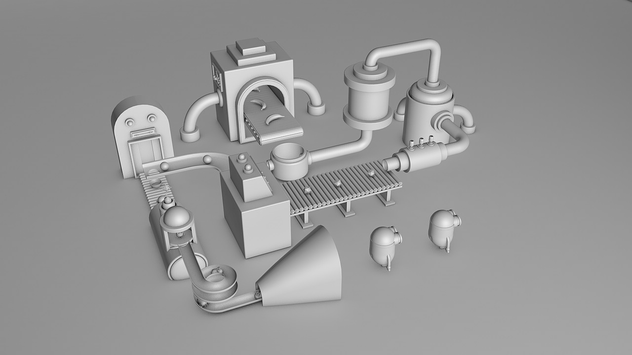 #C4D#小黄人生产线