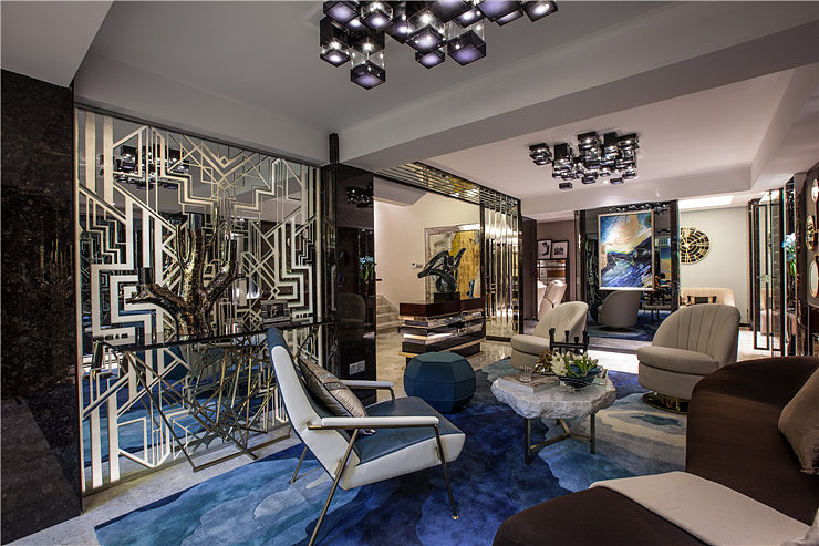 【空间印象出品】电力家和城artdeco别墅样板房设计