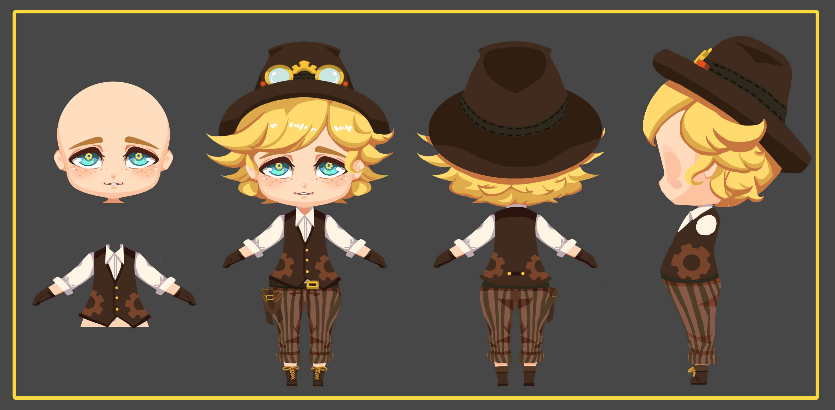 2个蒸汽朋克q版设定