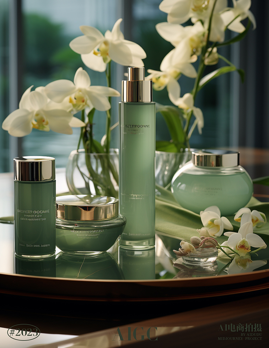 AI产品摄影｜护肤品绿色系场景（图ZMzQ4MjU4ODI0） - 产品摄影 - 站酷设计师aidudu原创素材 - 站酷ZCOOL