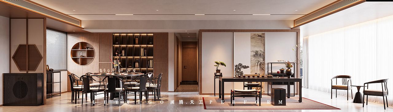 简约新中式复式,东方哲美气息与时代的融合