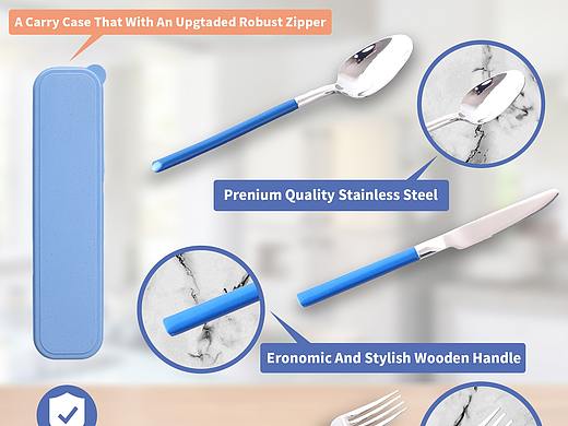 亚马逊餐具套组主图设计