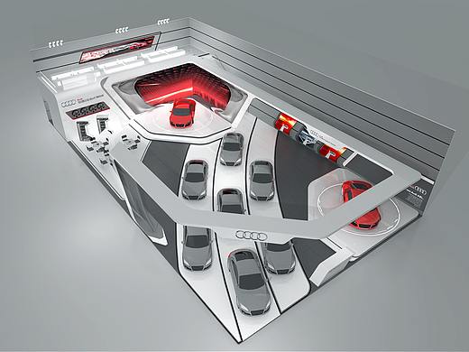 车展，奥迪车展，3d效果图设计