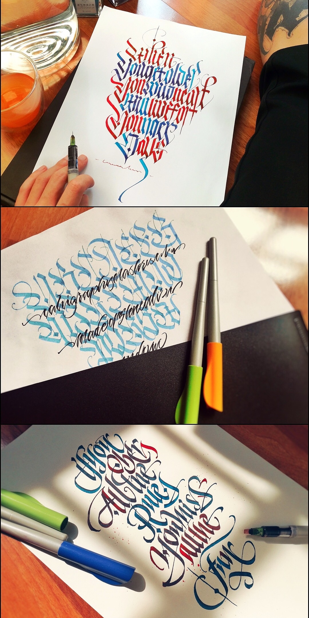 Calligraphy丨 英文书法年度总结丨平行笔部分丨2018