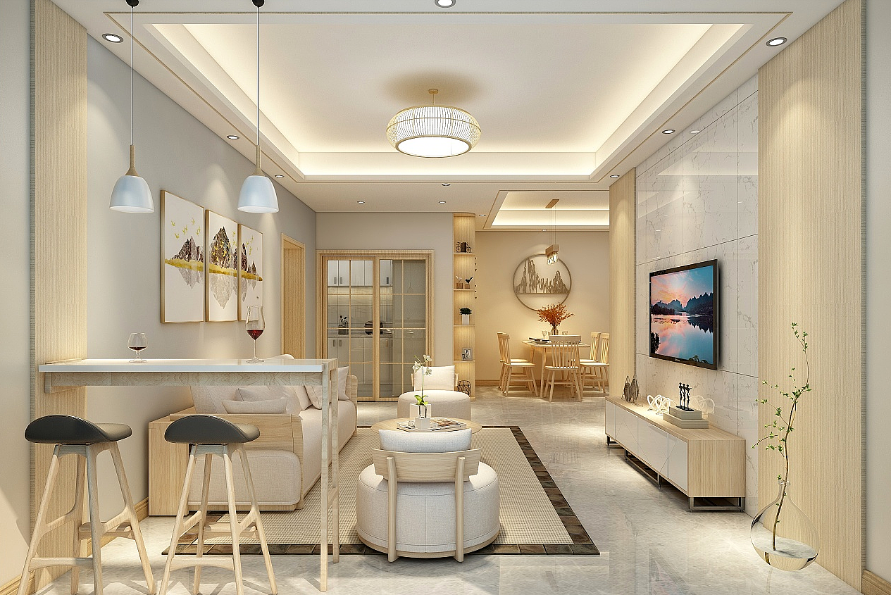 102㎡原木现代风三居室