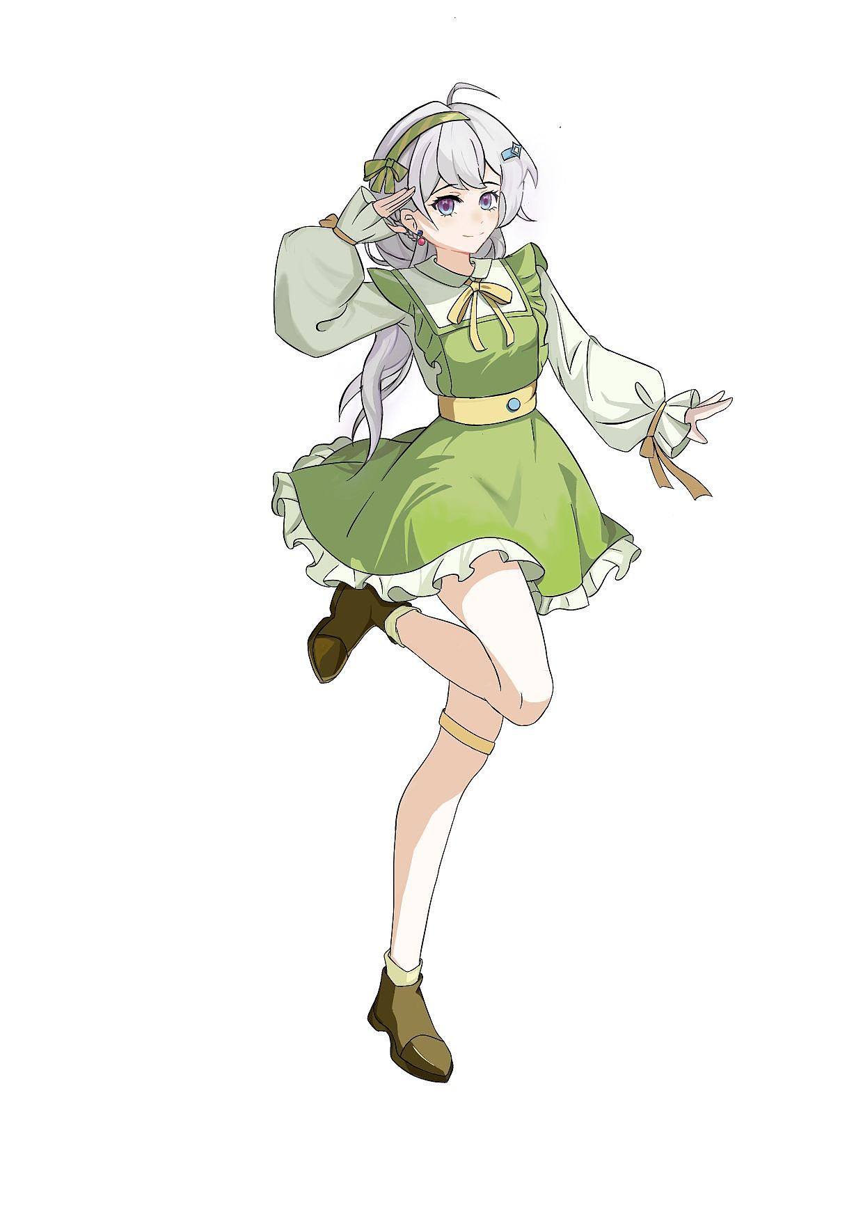 白发少女立绘