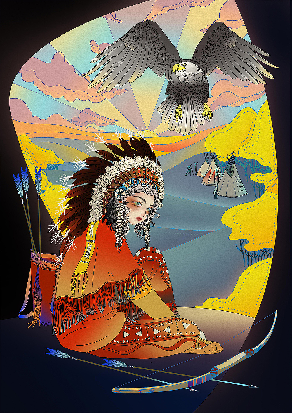 《光时纪》插画系列-印第安