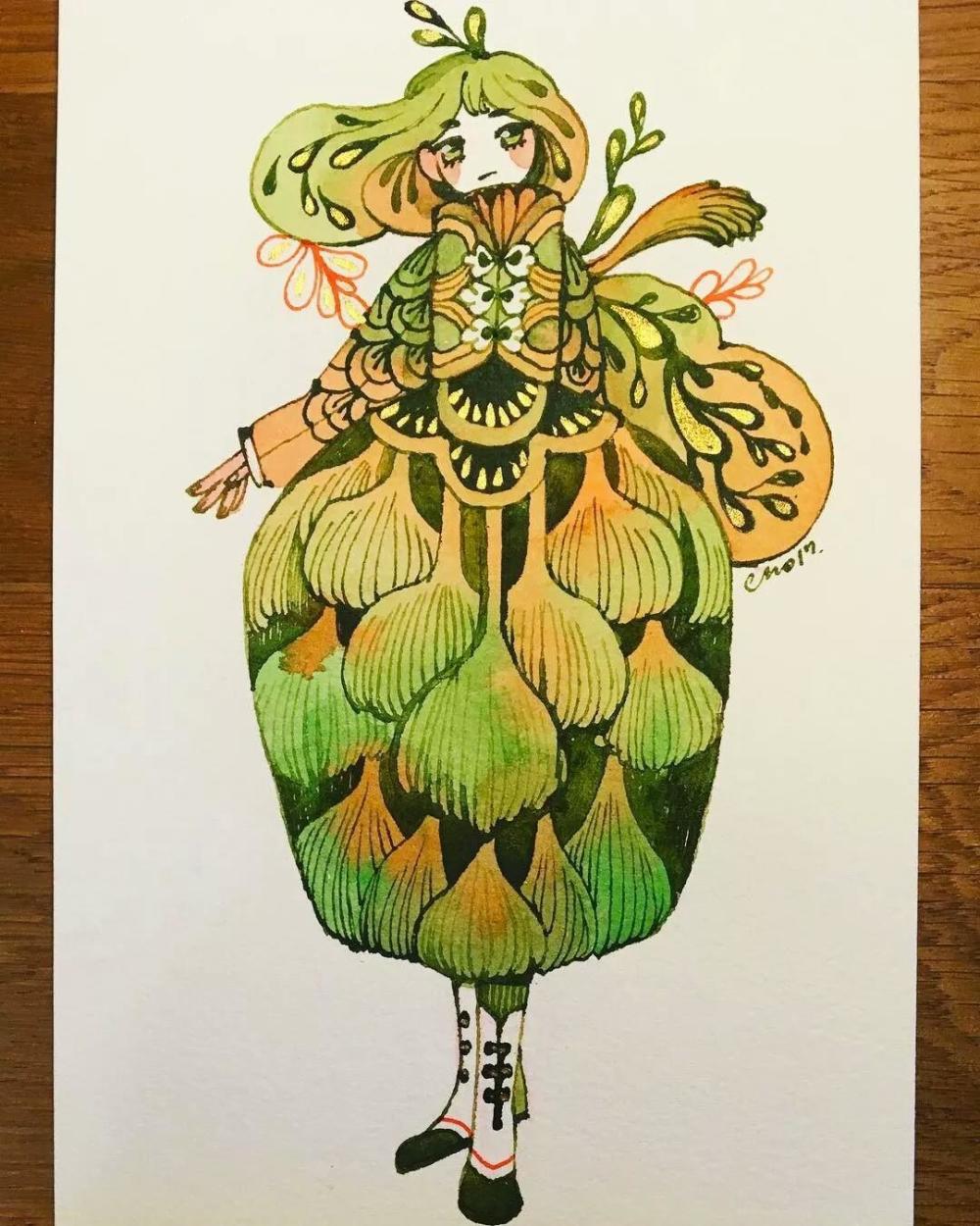 maruti bitamin针管笔插画作品