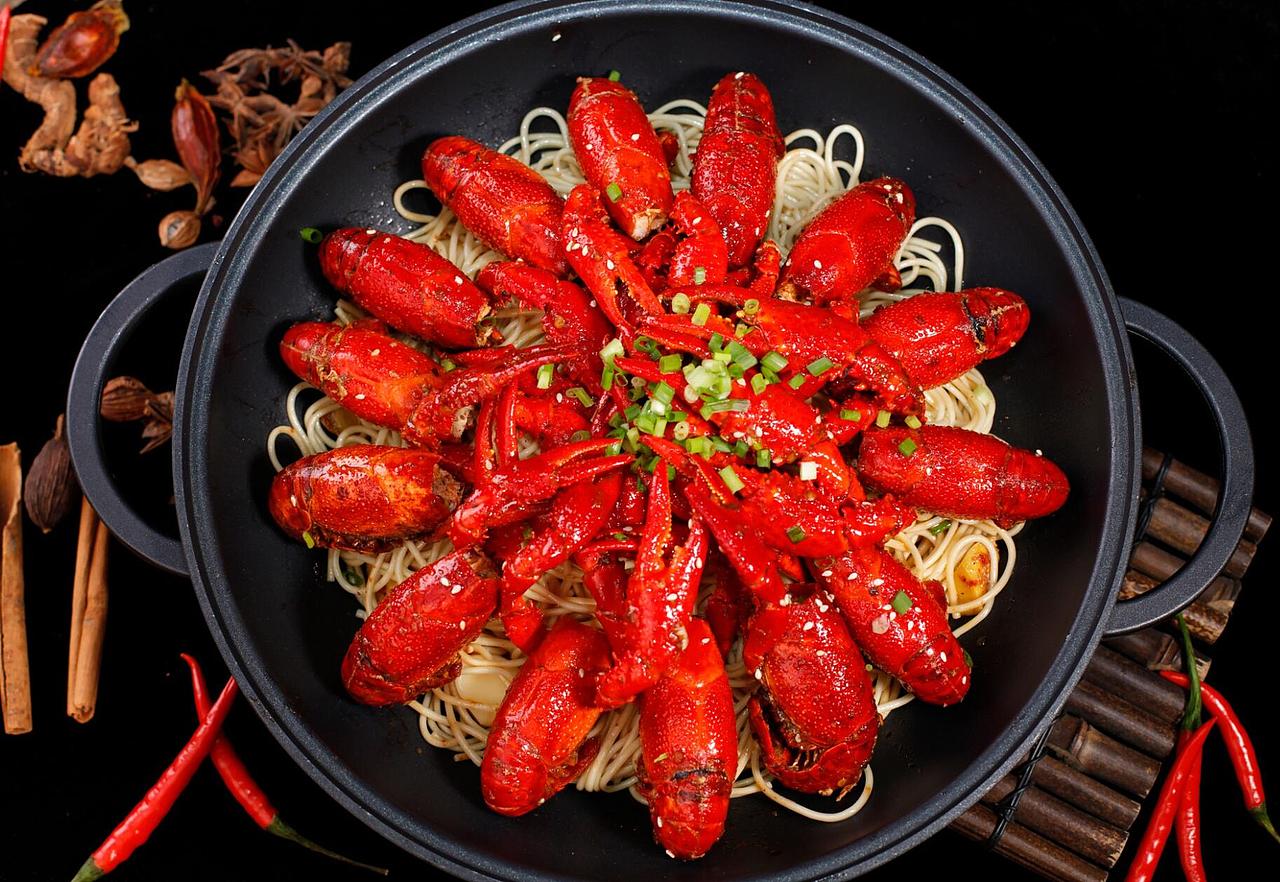 长沙特产小龙虾美团外卖夜宵基围虾拍摄