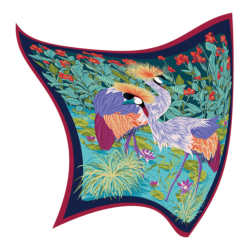 丝巾设计——荷塘漫步（图ZMTI5NzU5NDc2） - 其他服装 - 站酷设计师段眸眸原创素材 - 站酷ZCOOL