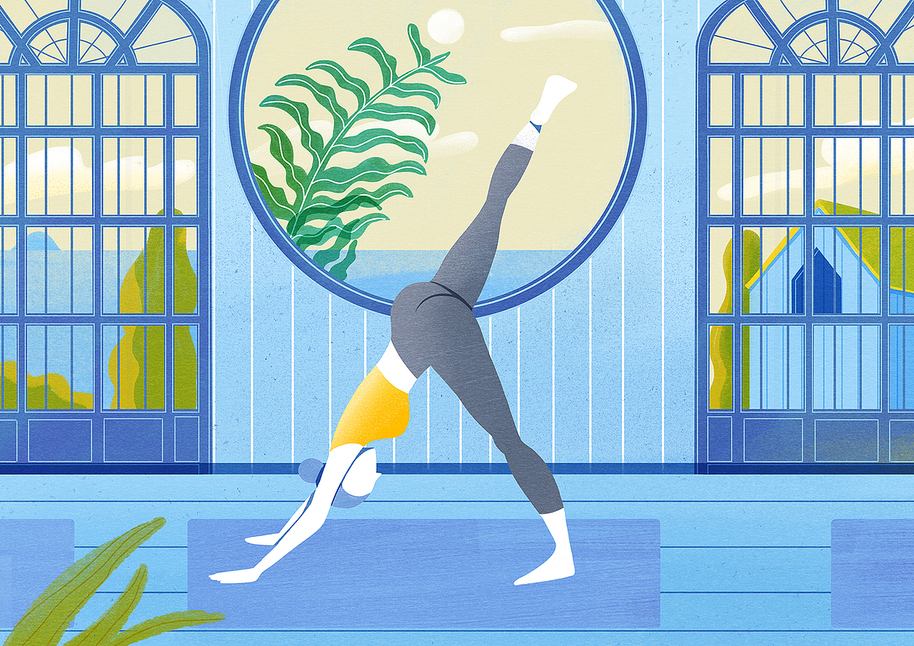 Yoga系列插画 打卡