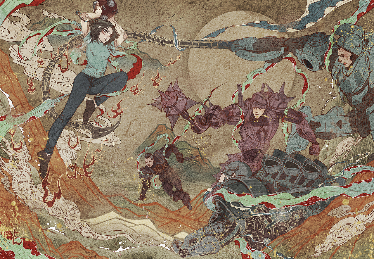 《阿丽塔：战斗天使》海报（图ZMTQ3MDA5NzQ0） - 商业插画 - 站酷设计师三日宜大雨原创素材 - 站酷ZCOOL