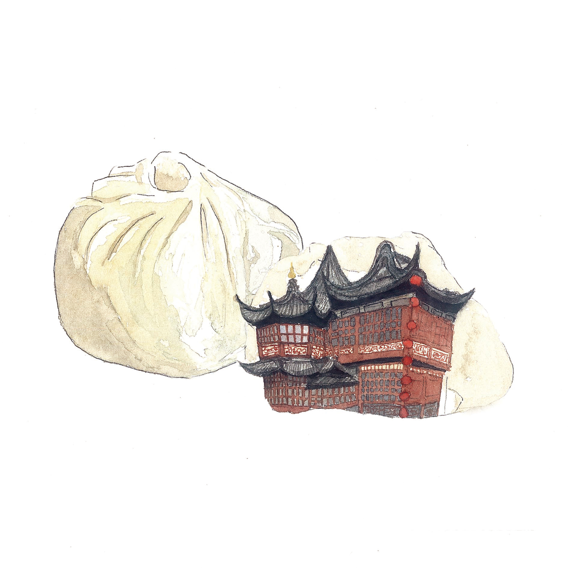 上海"18传统小吃"插画设计