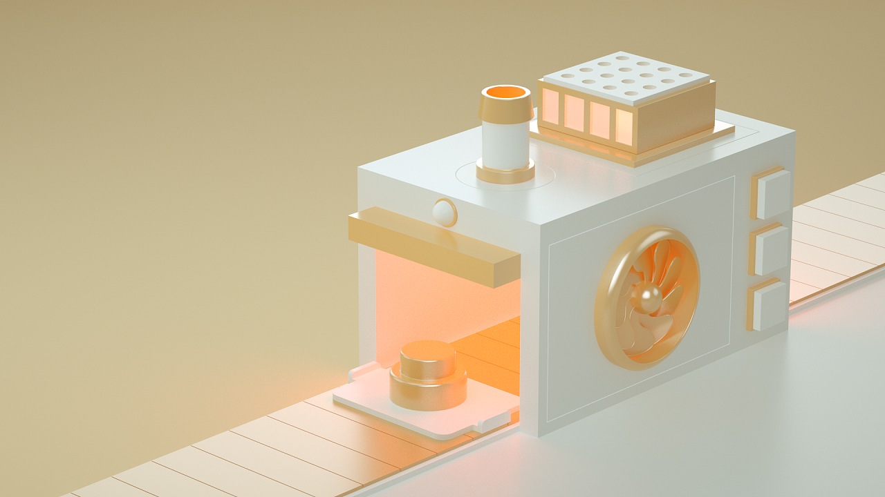 c4d蛋糕机3d建模渲染