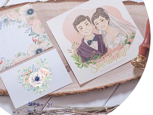 頭像定制插畫婚品設(shè)計-蜜桃色系（個人主頁-ZNDI1NDE1ODA=） - 商業(yè)插畫 - 站酷設(shè)計師巴厘島寶珀原創(chuàng)素材 - 站酷ZCOOL