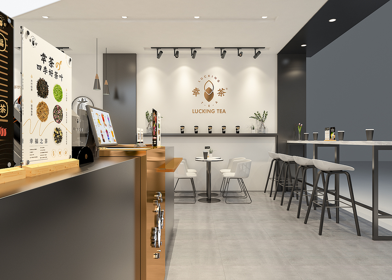 幸茶-现代轻奢餐饮空间设计（图ZMjcwNzg3NjY4） - 酒店餐饮设计 - 站酷设计师白洞设计原创素材 - 站酷ZCOOL