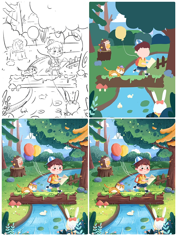 系列|儿童插画|大场景