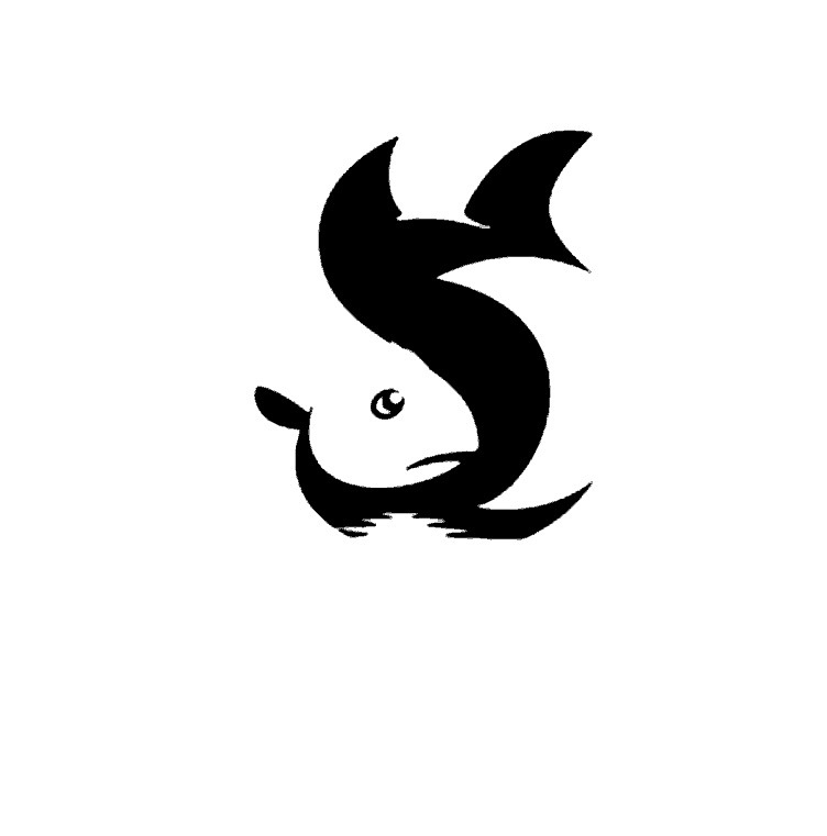 将鱼的形象与"飞"字运用正负形相结合