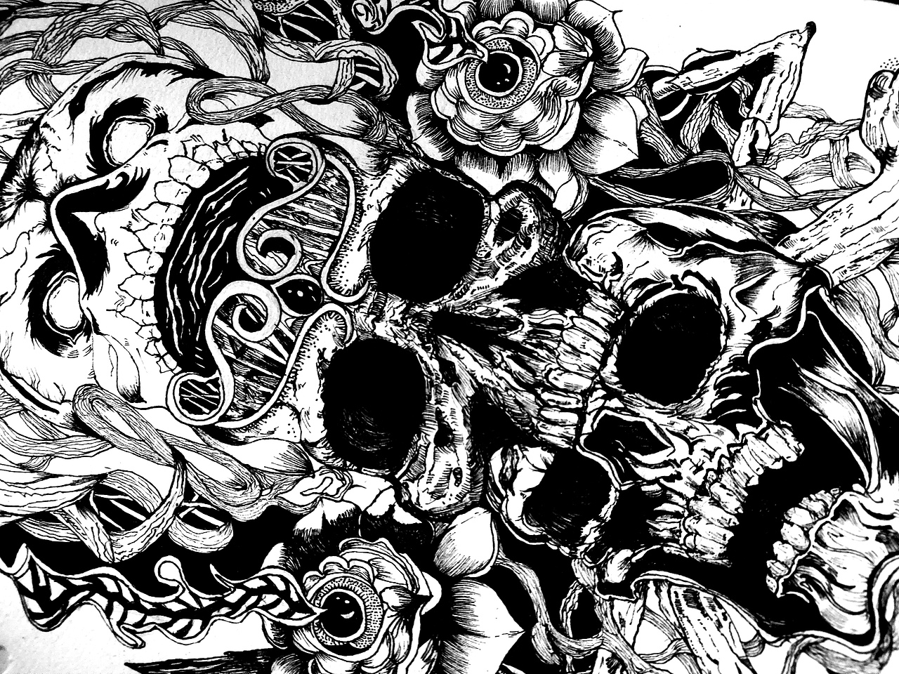 魔鬼骷髅头（图ZODU3MDM3NDQ=） - 艺术插画 - 站酷设计师xue小小桃原创素材 - 站酷ZCOOL