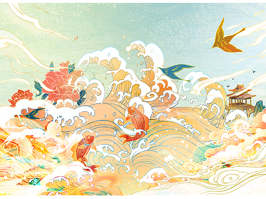 黄河文化系列包装插画