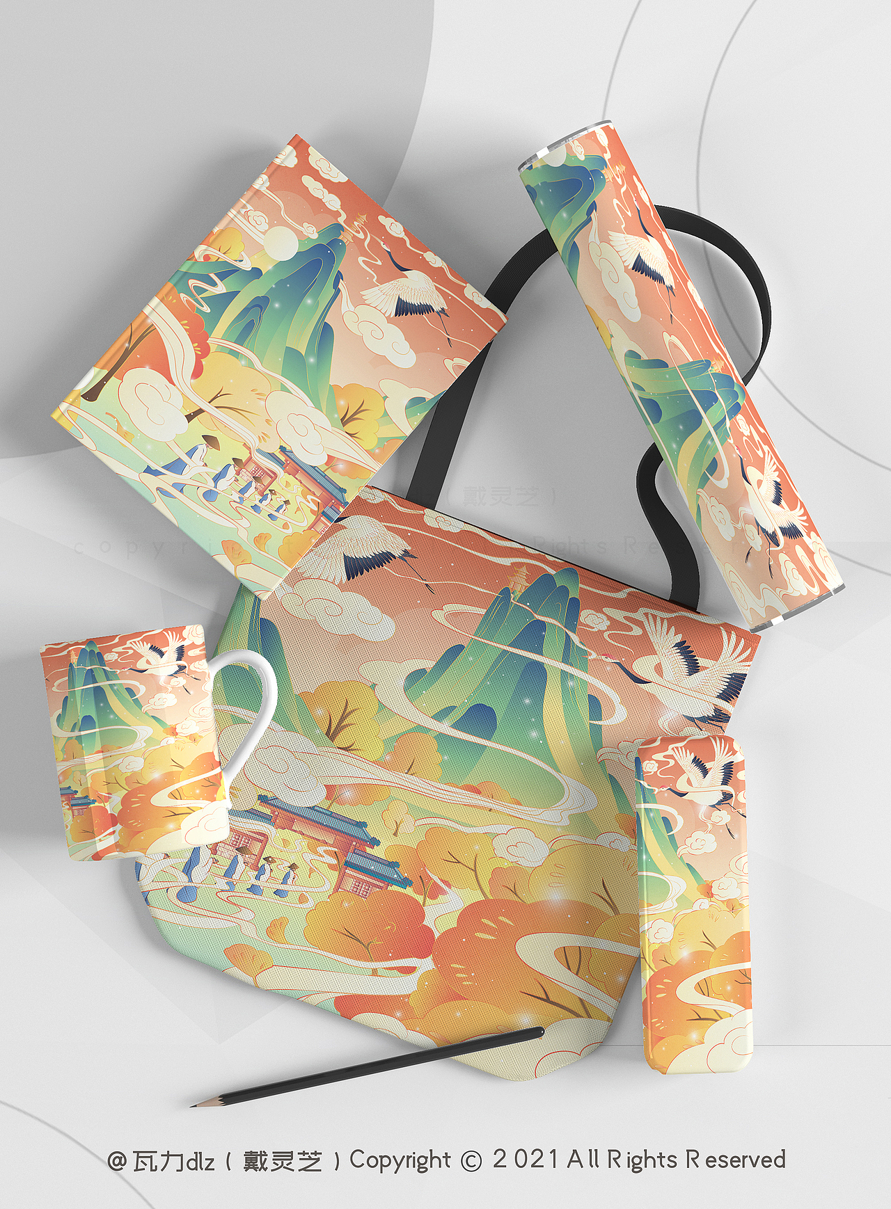 杭州西湖十景系列插画-用AI矢量绘制（图ZMjQyMzIwMTA0） - 艺术插画 - 站酷设计师戴灵芝原创素材 - 站酷ZCOOL