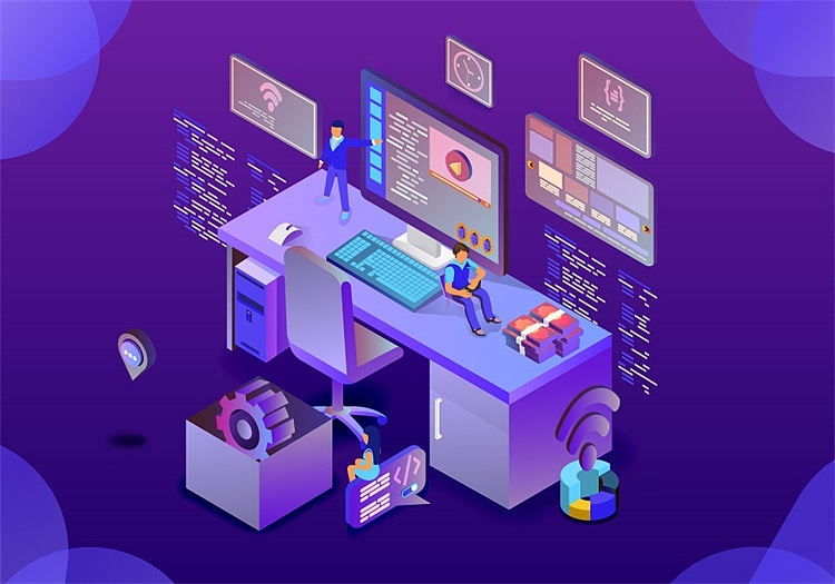 2.5D在线教育插画