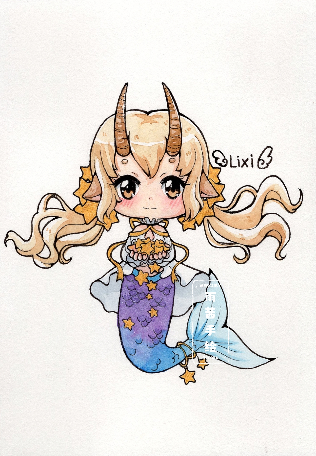 十二星座q版 水彩手绘