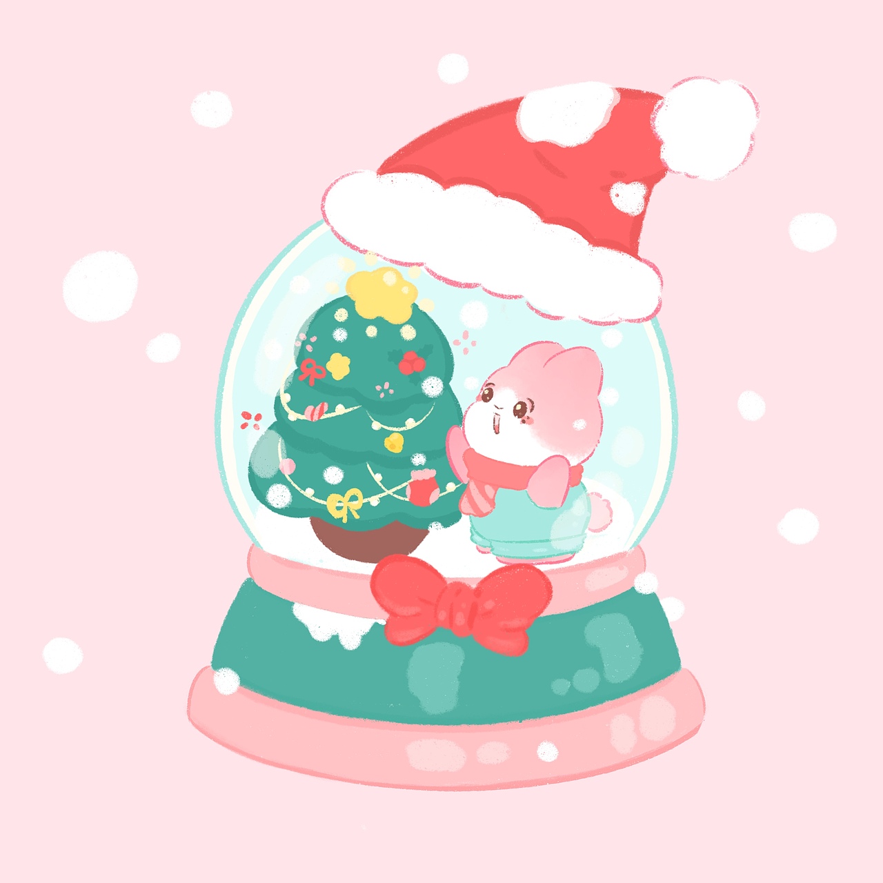 花春田ip ｜圣诞插画*3（图ZMzgxMDExMTA0） - IP形象 - 站酷设计师吉柿喜士多原创素材 - 站酷ZCOOL