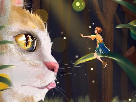 猫咪治愈插画