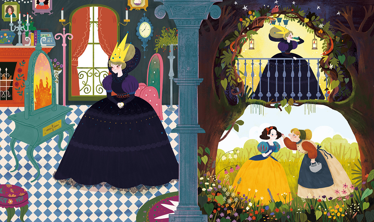 白雪公主|插画|儿童插画|硕果果的树 - 原创作品 - 站酷 (zcool)