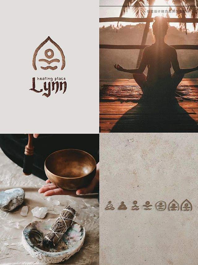 原创冥想疗愈瑜伽馆logo设计Ⅰ极简风logo设计