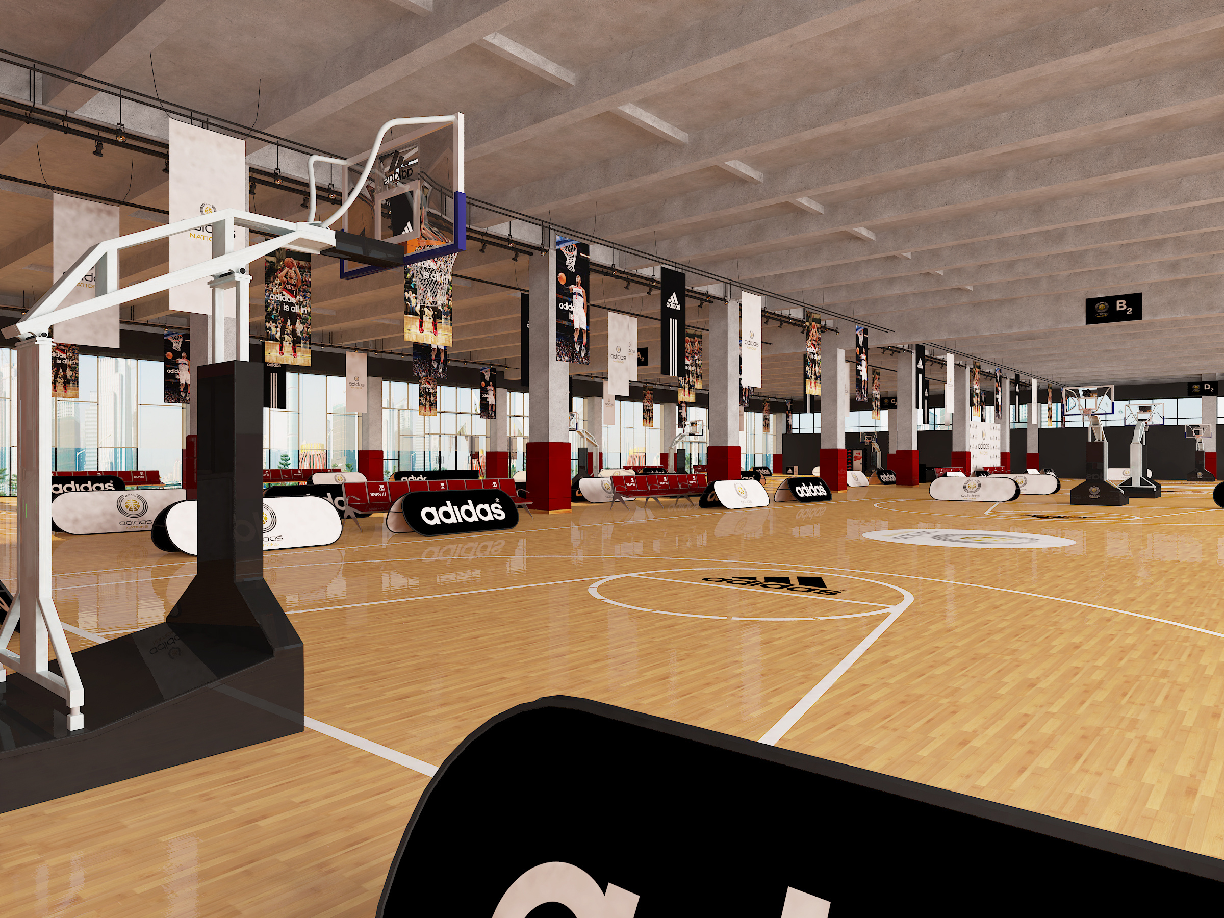 现代NBA篮球场体育馆3d模型下载-3dmax模型免费下载-欧模网
